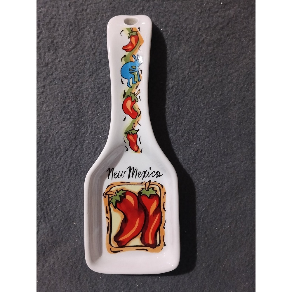 Ceramic Spoon Rest New Mexico Chili Pepper Southwestern Kitchen Decor